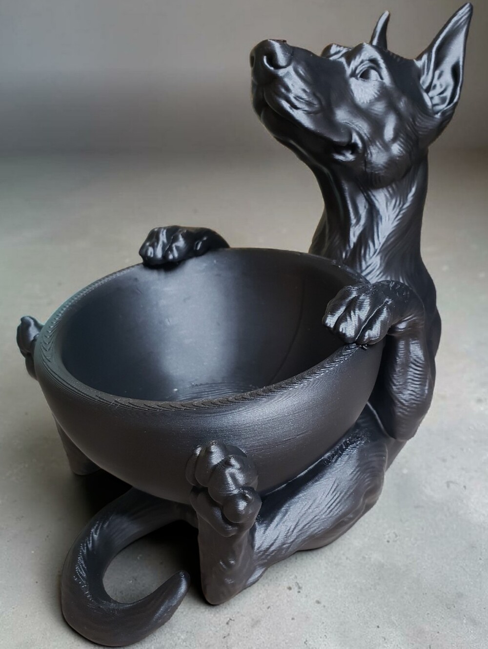 Hand Crafted Doberman Dog Bowl / Planter / Jewelry or Keepsake Dish NWT!